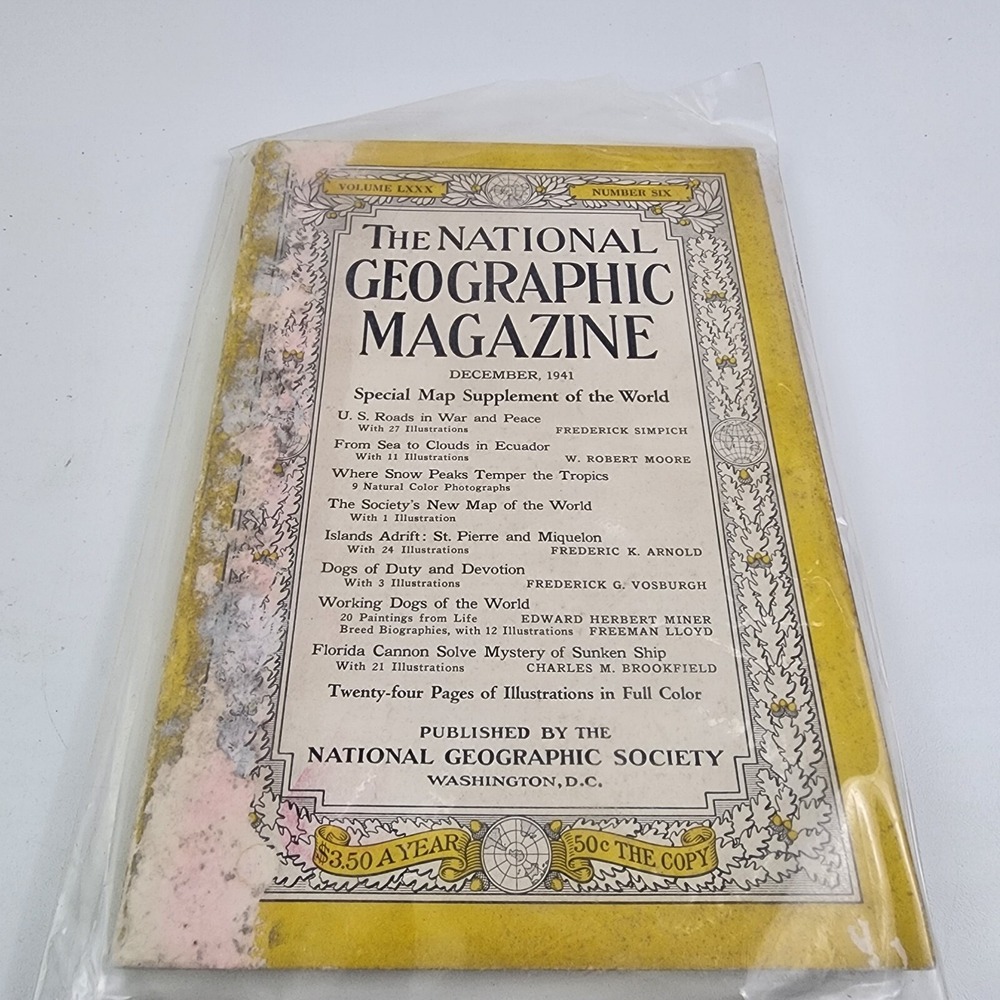 National‎ Geographic Magazine December 1941 No Insert